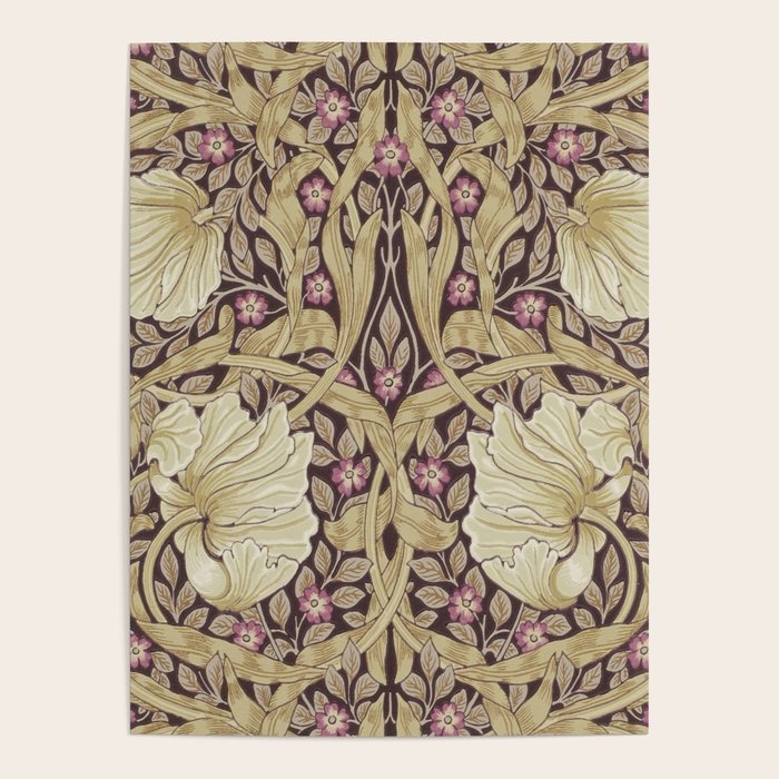 William Morris Vintage Pimpernel Fig & Sisal Poster Gallery Image 4