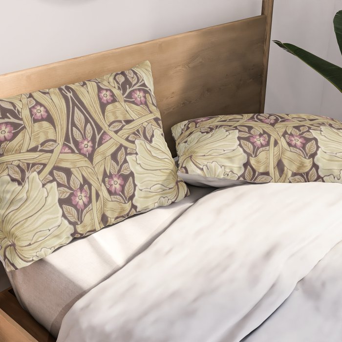 William Morris Vintage Pimpernel Fig & Sisal Pillow Sham Gallery Image 2