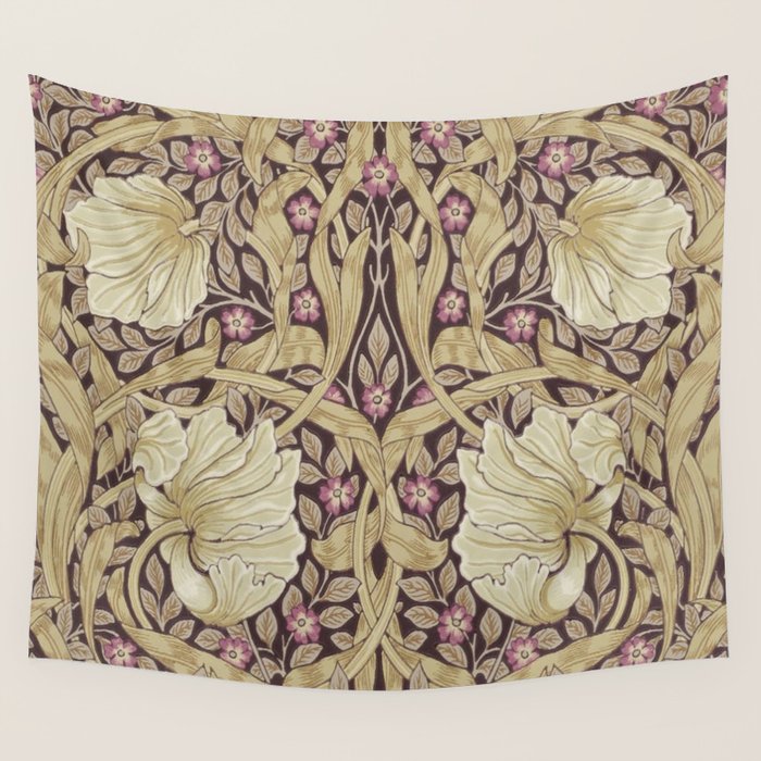 William Morris Vintage Pimpernel Fig & Sisal Wall Tapestry Gallery Image 1