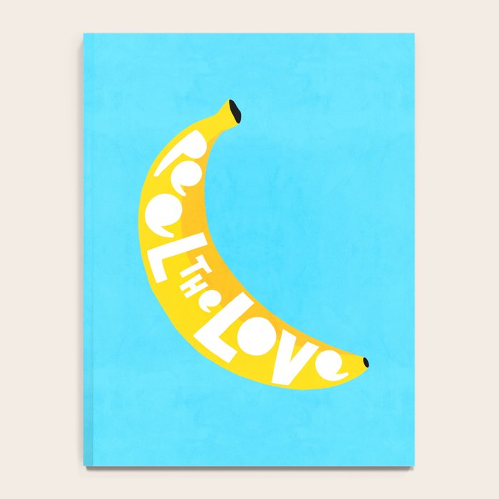 Big fruit Banana with 'Peel the love' typographic pun Notebook Gallery Image 4