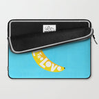 Big fruit Banana with 'Peel the love' typographic pun Laptop Sleeve Gallery Image 2