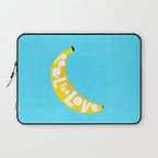 Big fruit Banana with 'Peel the love' typographic pun Laptop Sleeve Gallery Image 1
