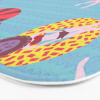 Floating in the Pool Pattern. Women on colorful floaties. Bath Mat Gallery Image 3