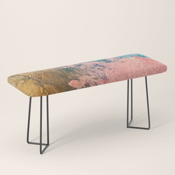 Coral Reef [1]: colorful abstract in blue, teal, gold, and pink Bench Gallery Image 1