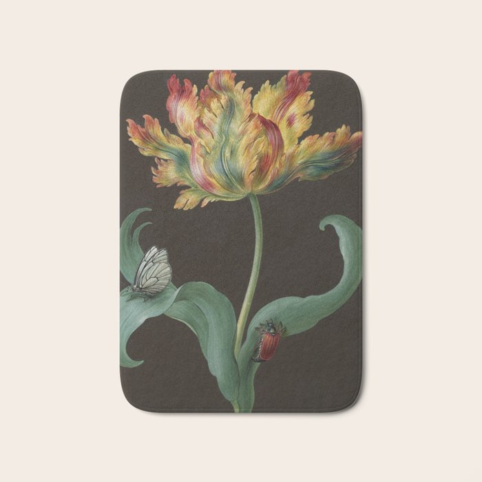 Barbara Regina Dietzsch - Tulip with butterfly and maize - before 1783 Bath Mat Gallery Image 1