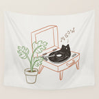 Cat and Plant 78: Vinyl Cat Wall Tapestry Gallery Image 4