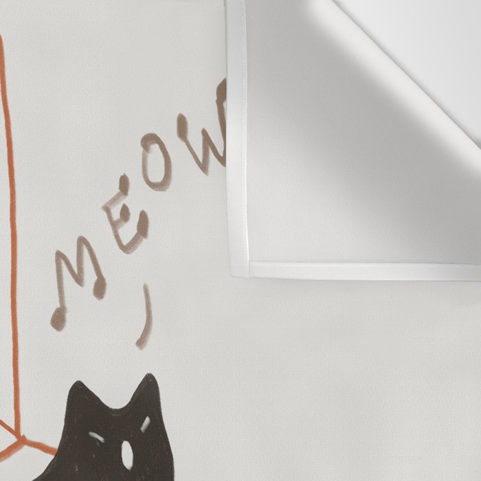 Cat and Plant 78: Vinyl Cat Wall Tapestry Gallery Image 3