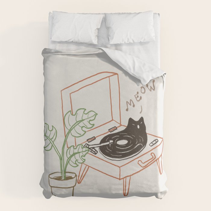 Cat and Plant 78: Vinyl Cat Duvet Cover Gallery Image 6