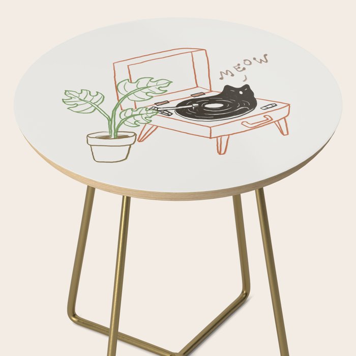 Cat and Plant 78: Vinyl Cat Side Table Gallery Image 2