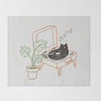 Cat and Plant 78: Vinyl Cat Throw Blanket Gallery Image 2