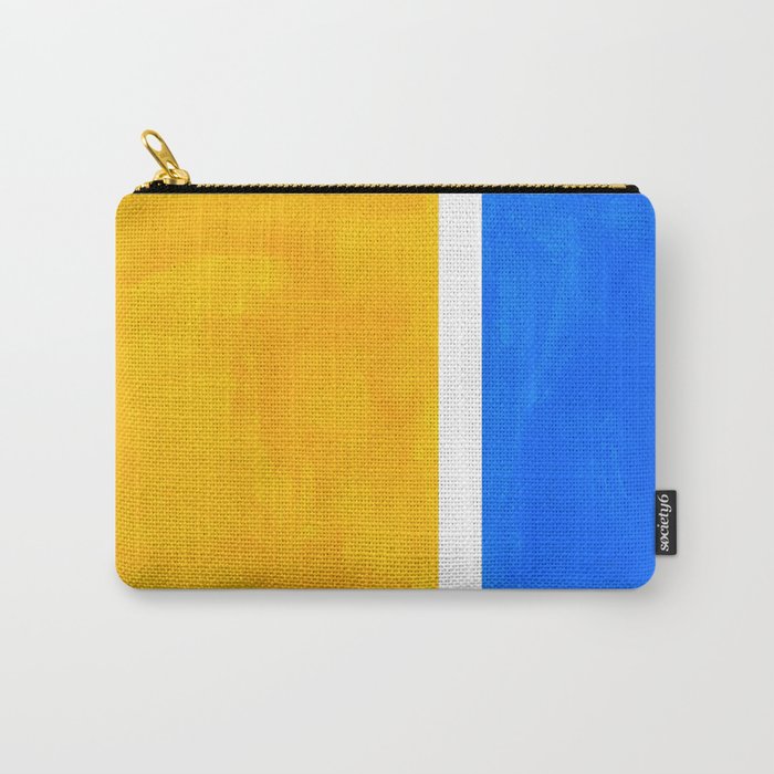 Primary Yellow Cerulean Blue Mid Century Modern Abstract Minimalist Rothko Color Field Squares Carry All Pouch Gallery Image 1
