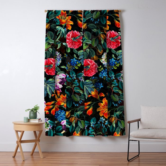 Chintzy Florals II - Night Window Curtain Gallery Image 1