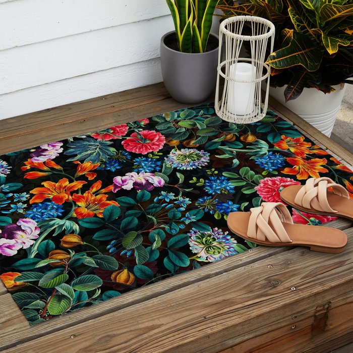 Chintzy Florals II - Night Outdoor Rug Gallery Image 2