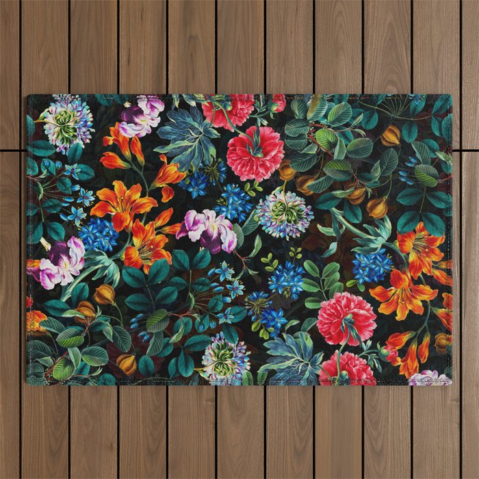 Chintzy Florals II - Night Outdoor Rug Gallery Image 1