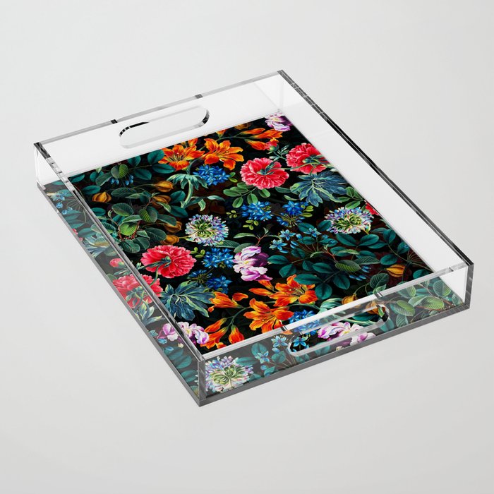 Chintzy Florals II - Night Acrylic Tray Gallery Image 1