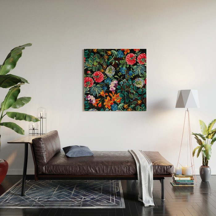 Chintzy Florals II - Night Wood Wall Art Gallery Image 2