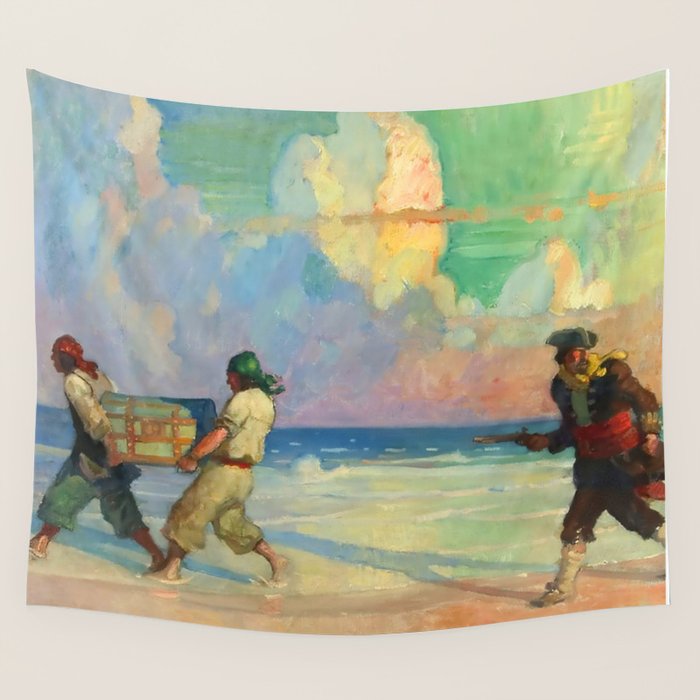 âAbsconding With The Treasureâ by NC Wyeth Wall Tapestry Gallery Image 1