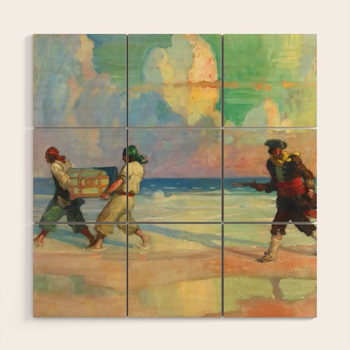 âAbsconding With The Treasureâ by NC Wyeth Wood Wall Art Gallery Image 1