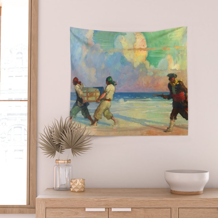 âAbsconding With The Treasureâ by NC Wyeth Wall Tapestry Gallery Image 2
