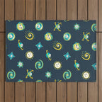 Pastel space pattern - dark Outdoor Rug Gallery Image 1