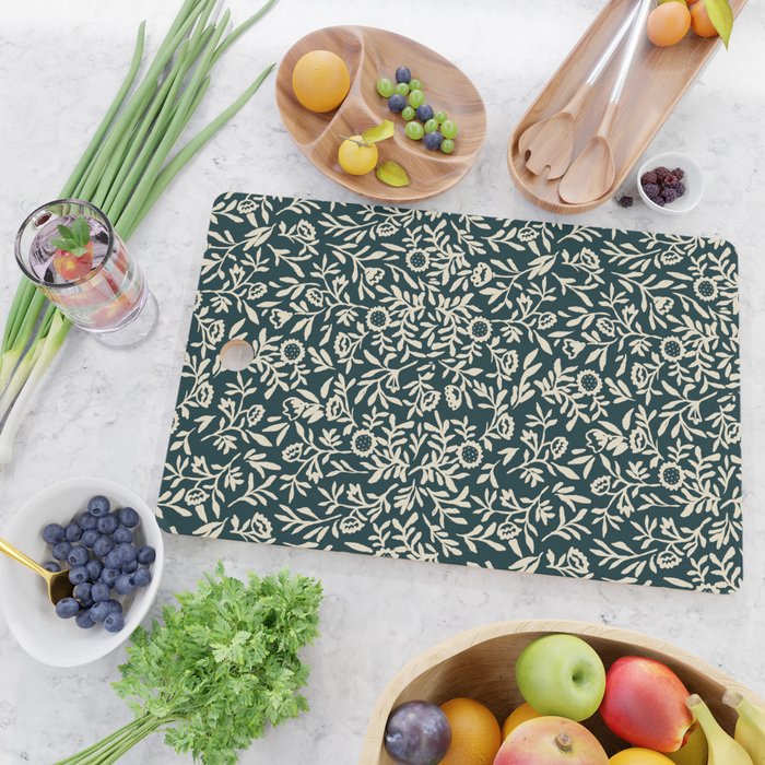 Bold Folk floral pattern Cutting Board Gallery Image 2