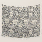 William Morris Honeysuckle & Tulip Black and Ink Wall Tapestry Gallery Image 4