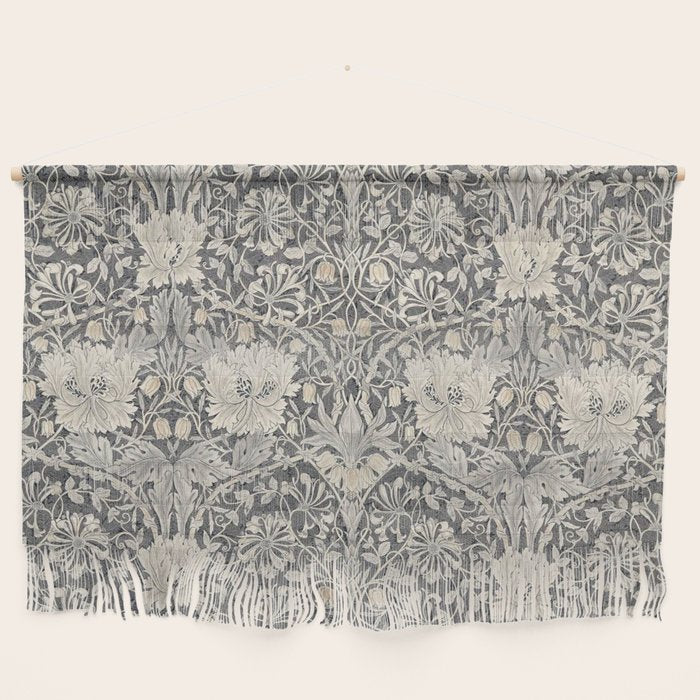 William Morris Honeysuckle & Tulip Black and Ink Wall Hanging Gallery Image 1
