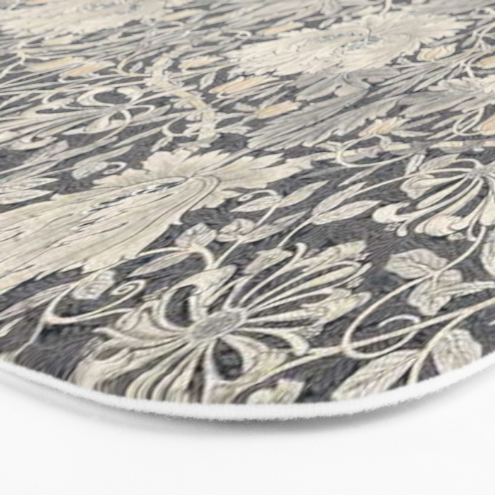 William Morris Honeysuckle & Tulip Black and Ink Bath Mat Gallery Image 3