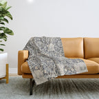 William Morris Honeysuckle & Tulip Black and Ink Throw Blanket Gallery Image 1