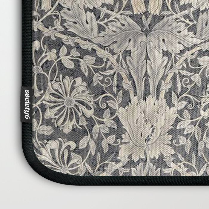 William Morris Honeysuckle & Tulip Black and Ink Laptop Sleeve Gallery Image 3