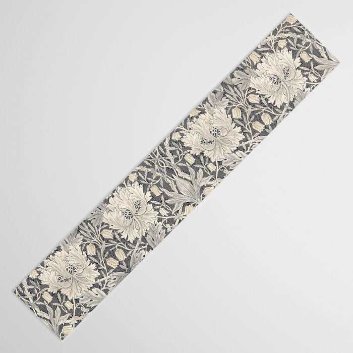 William Morris Honeysuckle & Tulip Black and Ink Table Runner Gallery Image 3