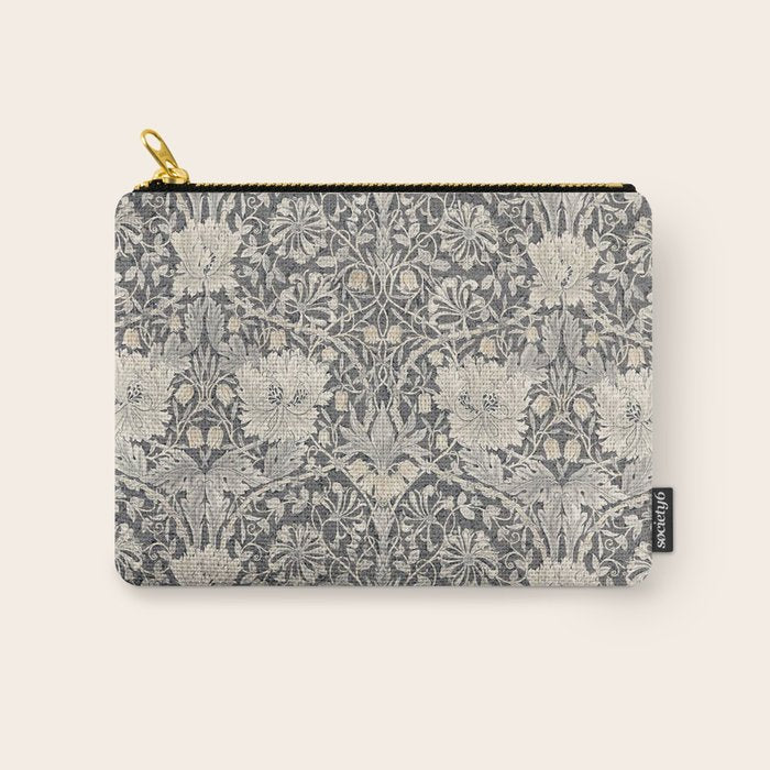 William Morris Honeysuckle & Tulip Black and Ink Carry All Pouch Gallery Image 1