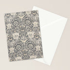 William Morris Honeysuckle & Tulip Black and Ink Stationery Card Gallery Image 2