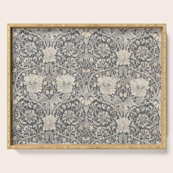 William Morris Honeysuckle & Tulip Black and Ink Serving Tray Gallery Image 1