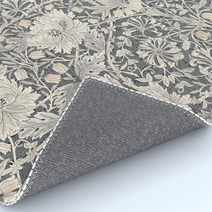William Morris Honeysuckle & Tulip Black and Ink Rug Gallery Image 4