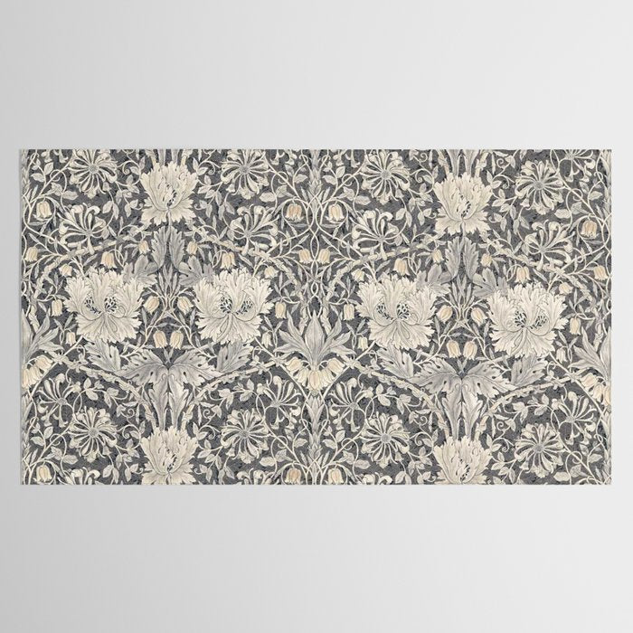 William Morris Honeysuckle & Tulip Black and Ink Tablecloth Gallery Image 2