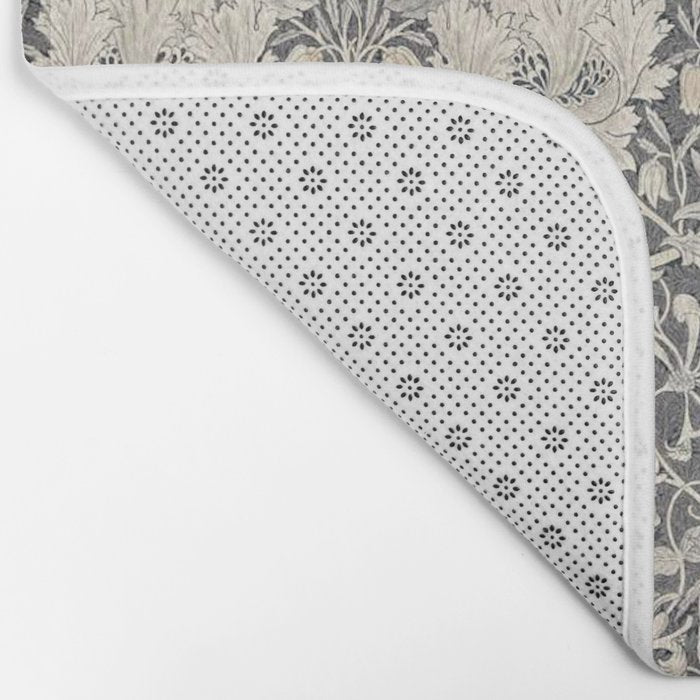 William Morris Honeysuckle & Tulip Black and Ink Bath Mat Gallery Image 2