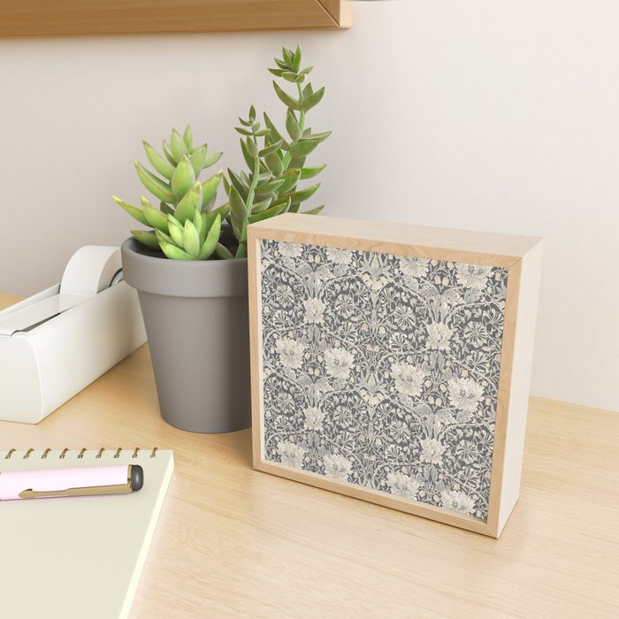 William Morris Honeysuckle & Tulip Black and Ink Mini Art Print Gallery Image 2