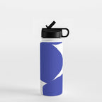 Minimalist Navy Blue Geometric Art Water Bottle Gallery Image 1