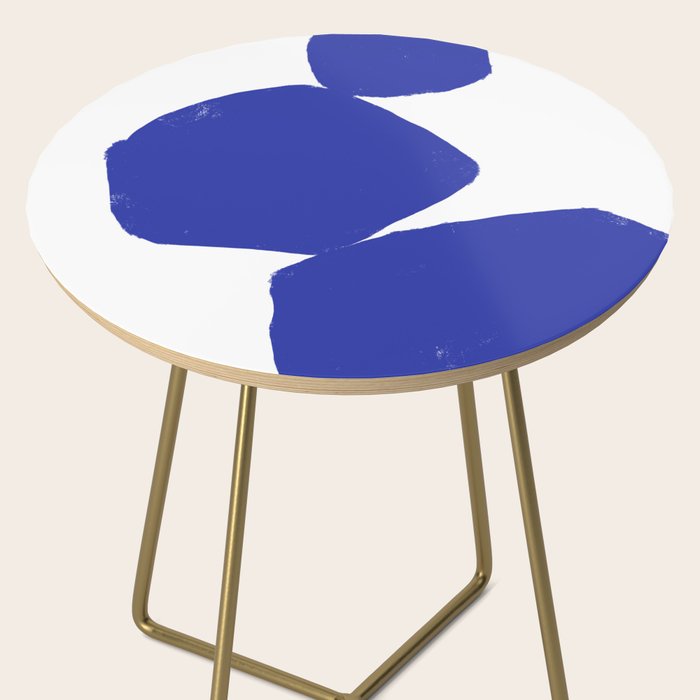 Minimalist Navy Blue Geometric Art Side Table Gallery Image 2
