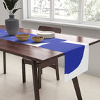 Minimalist Navy Blue Geometric Art Table Runner Gallery Image 2