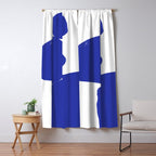 Minimalist Navy Blue Geometric Art Window Curtain Gallery Image 5