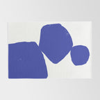 Minimalist Navy Blue Geometric Art Rug Gallery Image 2