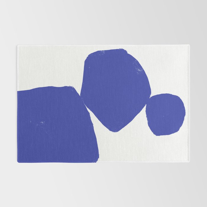 Minimalist Navy Blue Geometric Art Rug Gallery Image 2