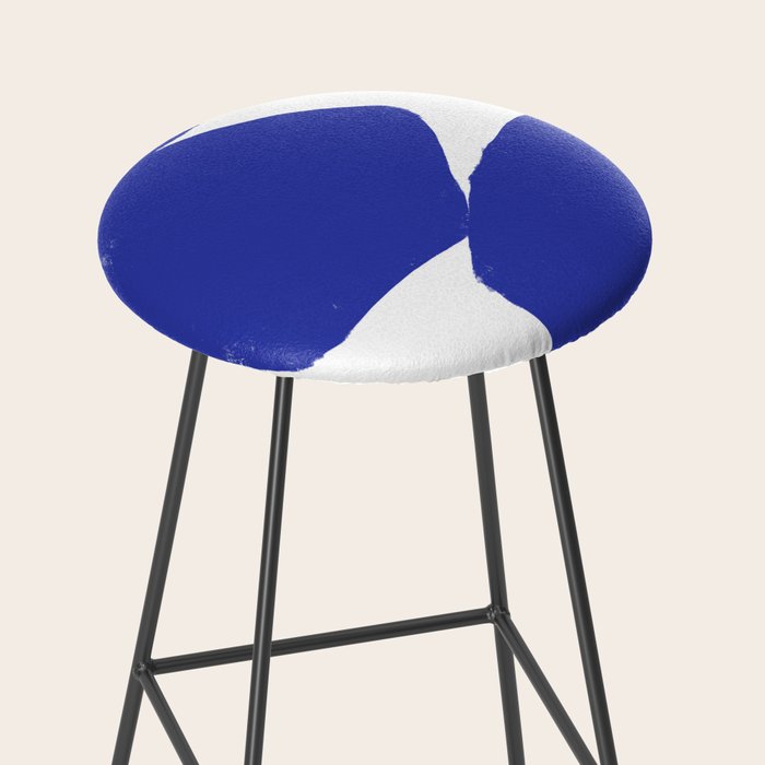 Minimalist Navy Blue Geometric Art Stool Gallery Image 2