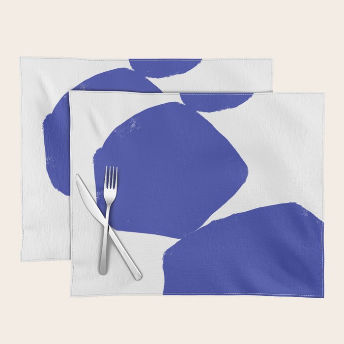 Minimalist Navy Blue Geometric Art Placemat Gallery Image 1