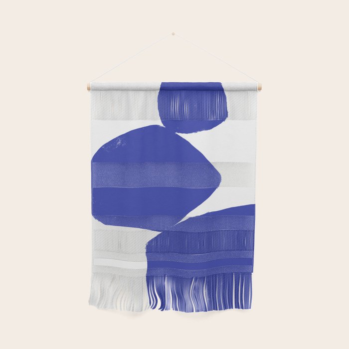 Minimalist Navy Blue Geometric Art Wall Hanging Gallery Image 1