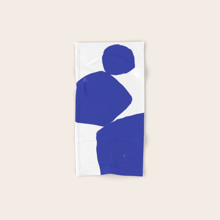 Minimalist Navy Blue Geometric Art Bath Towel Gallery Image 1