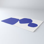Minimalist Navy Blue Geometric Art Rug Gallery Image 3