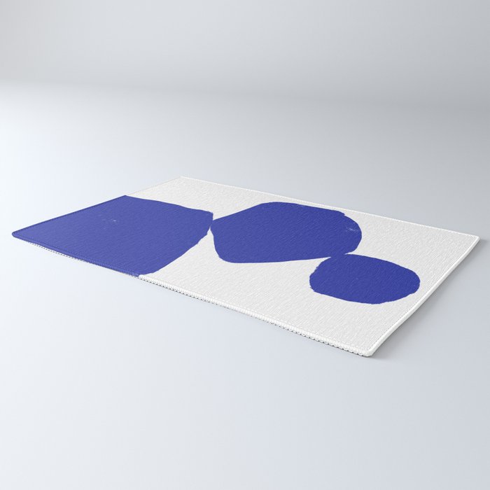 Minimalist Navy Blue Geometric Art Rug Gallery Image 3